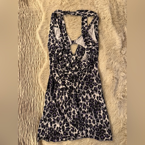 Y2K Leopard Dress with Cowl Back and Flattering Front Knot - Picture 5 of 10